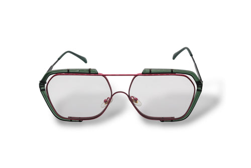 occhiali spectrum green montatura verde vista laterale dettaglio aste design fashion